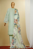 Traditional Vibes by HZ Textiles Embroiedered Suit Chikankari Stitched 3 Piece PWC-101 Dull Green