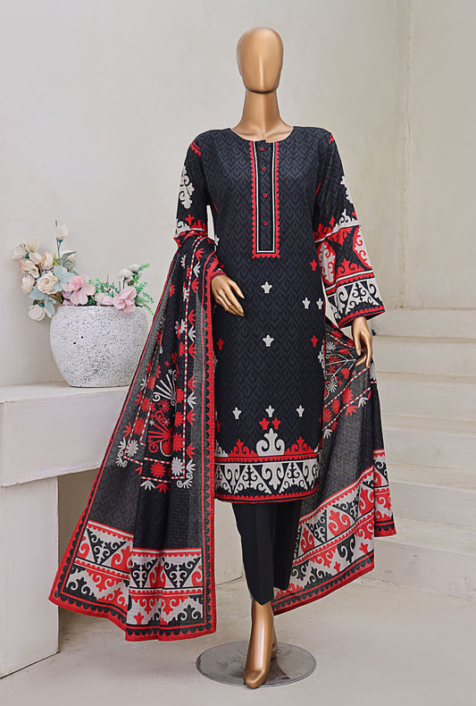 Cross Slub by HZ Textiles Digital Printed Lawn Suit Unstitched 3 Piece PWC-102 - Winter Collection