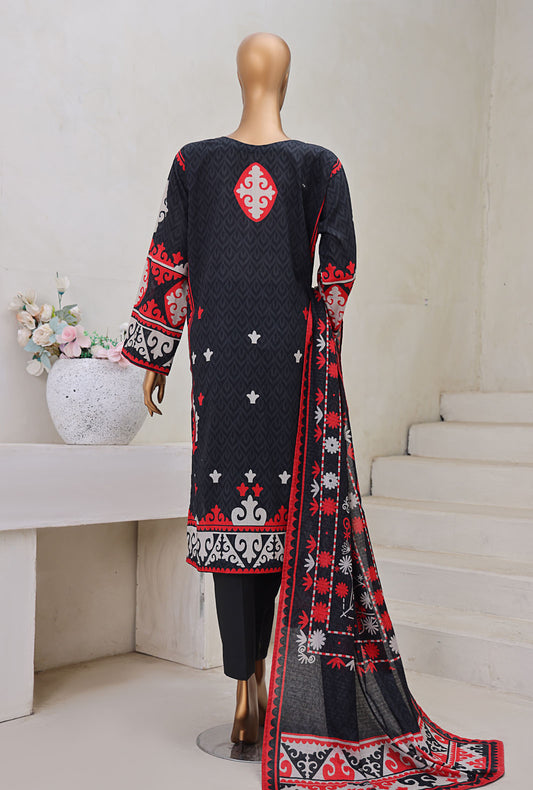 Cross Slub by HZ Textiles Digital Printed Lawn Suit Unstitched 3 Piece PWC-102 - Winter Collection