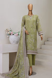 Cross Slub by HZ Textiles Digital Printed Lawn Suit Unstitched 3 Piece PWC-105 - Winter Collection