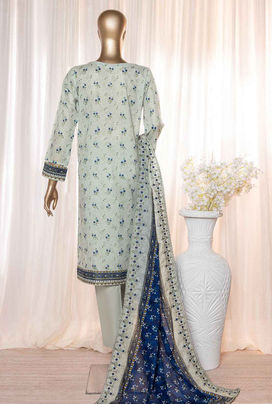 3 Piece Unstitched - Rimjhim Embroidered Lawn Suit - REC-123