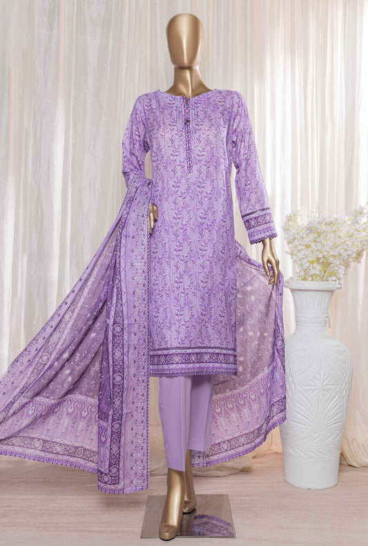 3 Piece Unstitched - Rimjhim Embroidered Lawn Suit - REC-127