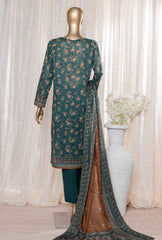 3 Piece Unstitched - Rimjhim Embroidered Lawn Suit - REC-128