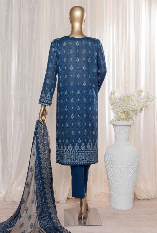 3 Piece Unstitched - Rimjhim Embroidered Lawn Suit - REC-131