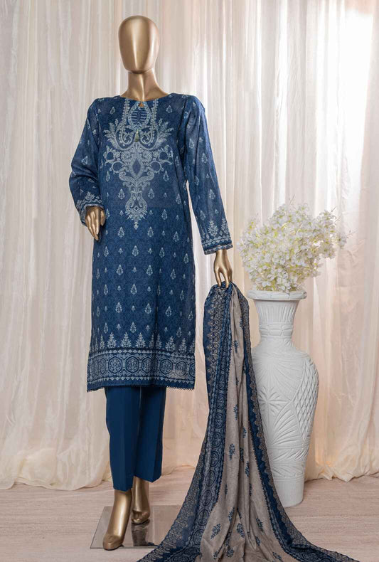 3 Piece Stitched -Rimjhim Embroidered Lawn Suit REC-131