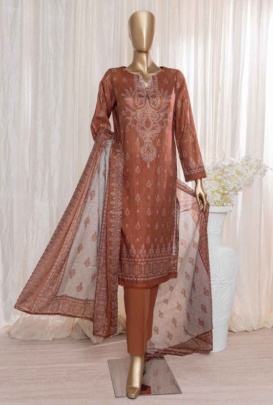 3 Piece Unstitched - Rimjhim Embroidered Lawn Suit - REC-132