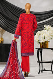 Thread & Needle by HZ Textiles Printed Cambric Suit Stitched 3 Piece POEL-3P-007 Red