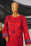 Thread & Needle by HZ Textiles Printed Cambric Suit Stitched 3 Piece POEL-3P-007 Red