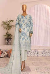 3 Piece Unstitched -Satranga Embroidered Lawn Suit SEC-949