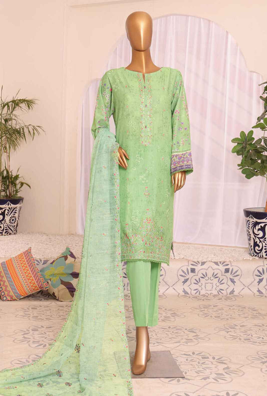 3 Piece Unstitched -Satranga Embroidered Lawn Suit SEC-954