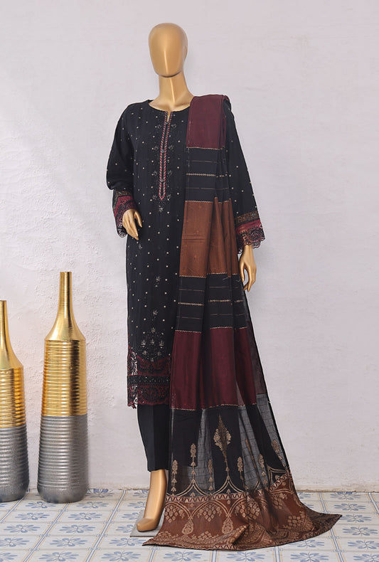 Turkish Jacquard by HZ Textiles Embroidered Jacquard Suit Unstitched 3 Piece TJE- 101