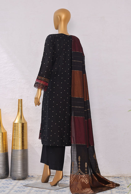 Turkish Jacquard by HZ Textiles Embroidered Jacquard Suit Unstitched 3 Piece TJE- 101