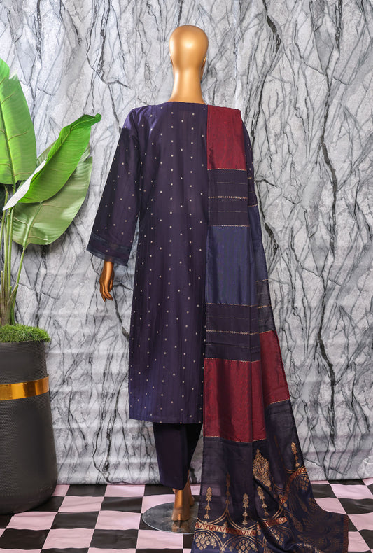 Turkish Jacquard by HZ Textiles Embroidered Jacquard Suit Unstitched 3 Piece TJE- 103-B - Vol 02