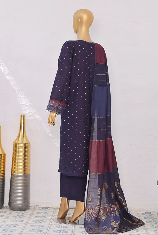 Turkish Jacquard by HZ Textiles Embroidered Jacquard Suit Unstitched 3 Piece TJE- 103