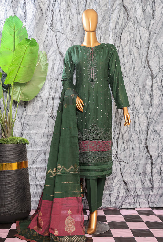 Turkish Jacquard by HZ Textiles Embroidered Jacquard Suit Unstitched 3 Piece TJE- 104-B - Vol 02