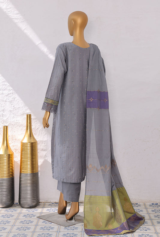 Turkish Jacquard by HZ Textiles Embroidered Jacquard Suit Unstitched 3 Piece TJE- 105