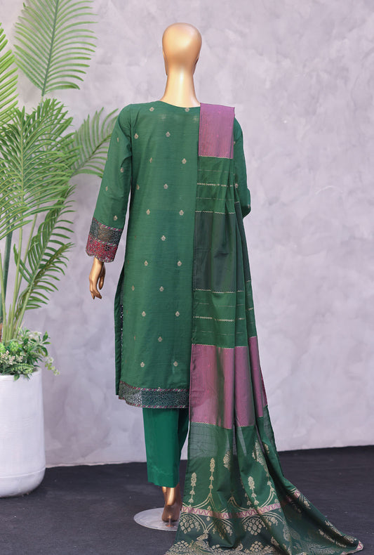 Turkish Embroidered Jacquard Unstitched Suit by HZ Textiles TJE- 7113 - Vol 01
