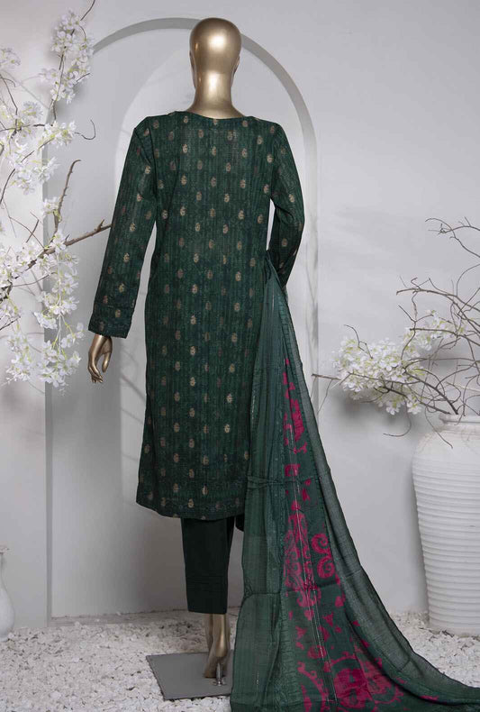 3 Piece Unstitched - Turkish Jacquard Digital Printed lawn Suit -TJP-1037