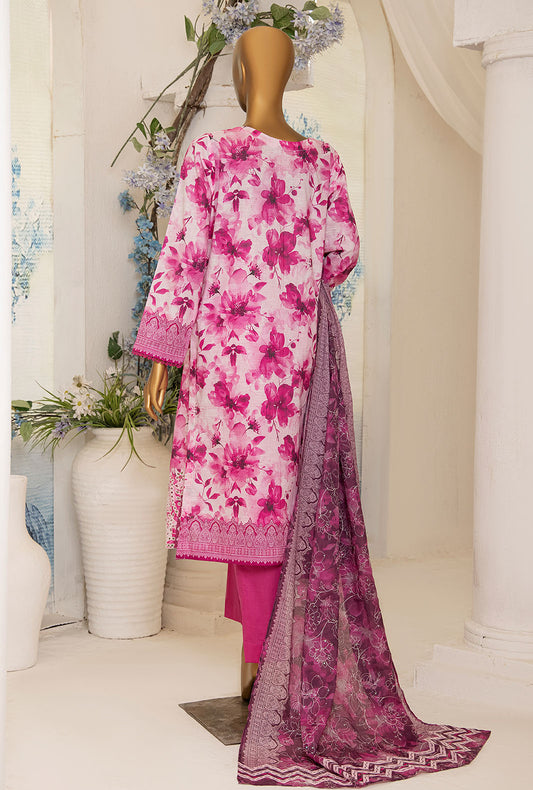 3 Piece Unstitched - Digital Printed Printkari Slub cambric Suit - PSC-207