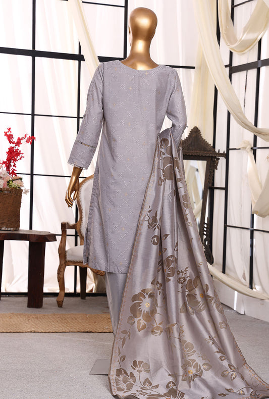 3 Piece Stitched - Damask Jacquard  Suit - DJL-406