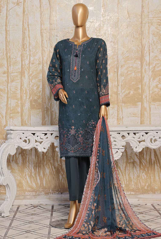 3 Piece Unstitched - Premium Festive Lawn Suit - PFC-782