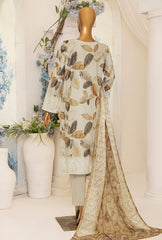 3 Piece Unstitched - Digital Printed Printkari Slub cambric Suit - PSC-210