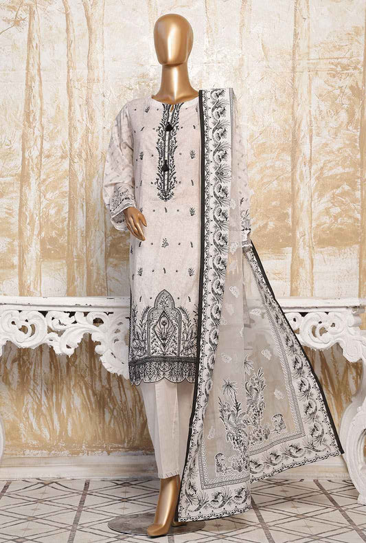 3 Piece Unstitched - Premium Festive Lawn Suit - PFC-784