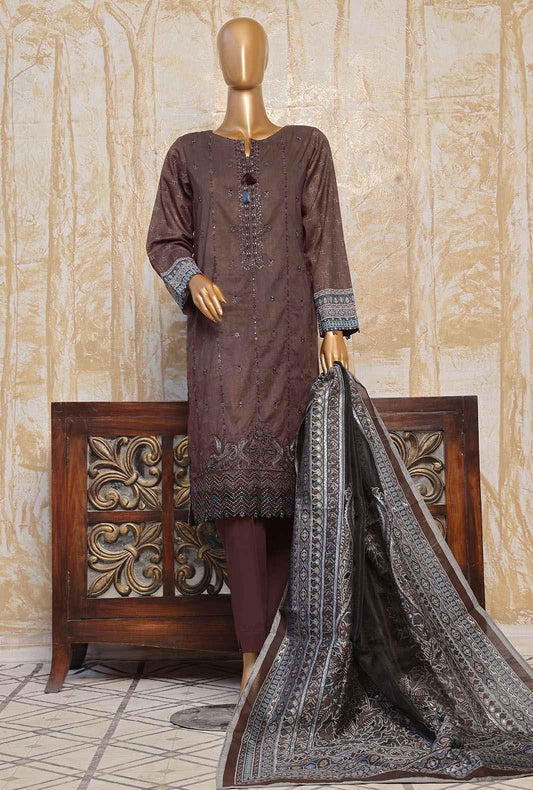 3 Piece Unstitched - Premium Festive Lawn Suit - PFC-775