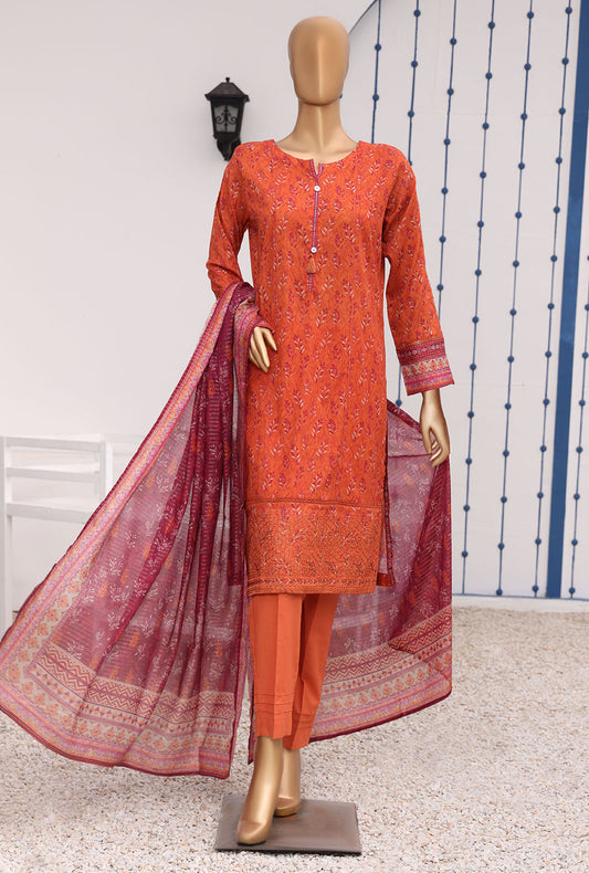 3 Piece Stitched - Aashkaar Embroidered Digital Printed Suit - AEL-405 V5