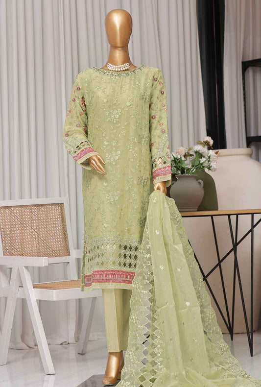 3 Piece Stitched Fasaane HZK-171 Lime Green Vol-05