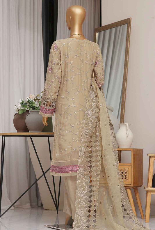 3 Piece Stitched Fasaane HZK-171 Dark Beige Vol-05
