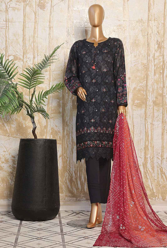 3 Piece Unstitched - Premium Festive Lawn Suit - PFC-780