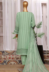 3 Piece Stitched Fasaane HZK-185 Dull Green Vol-06