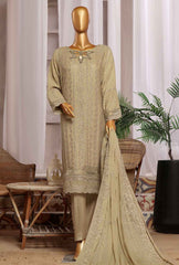 3 Piece Stitched Fasaane HZK-184 Sand Beige Vol-06