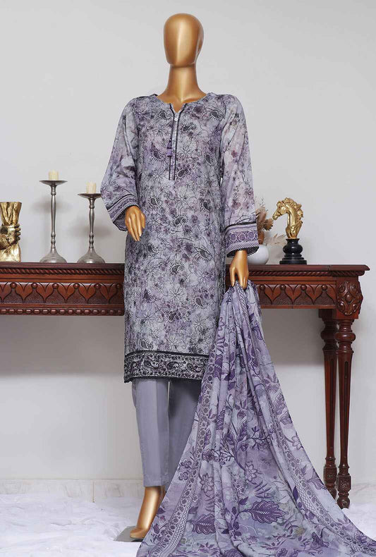 3 Piece Stitched - Dhagakari Digital Printed lawn Suit -PDE-801