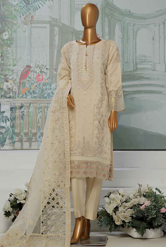 3 Piece Stitched Falsafaa HZK-176 Peach Vol-03