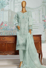 3 Piece Stitched Falsafaa HZK-174 Greyish Blue Vol-03