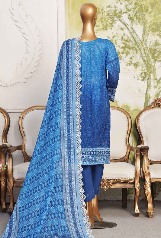 3 Piece Stitched Printkari PCL-401 Blue