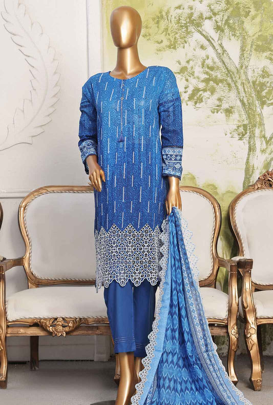 3 Piece Stitched Printkari PCL-401 Blue