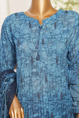 3 Piece Stitched Printkari PCL-407 Ink Blue