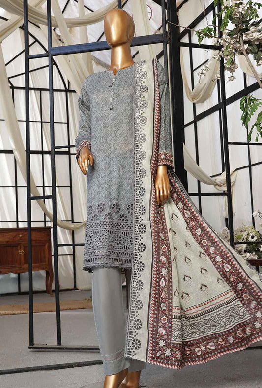 3 Piece Stitched Printkari PCL-404 Grey