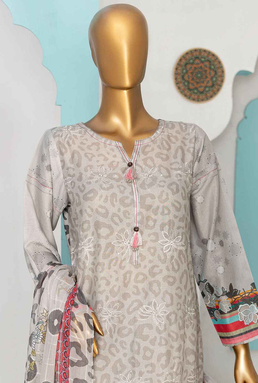 3 Piece Stitched Printkari Bamber Chiffon PLC-412 Beige