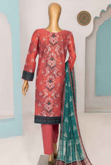 3 Piece Stitched Printkari Bamber Chiffon PLC-410 Maroon