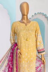 3 Piece Stitched Printkari Bamber Chiffon PLC-409 Mustard