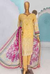 3 Piece Stitched Printkari Bamber Chiffon PLC-409 Mustard