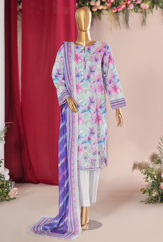 Vital by HZ Textiles Embroidered Lawn Suit Unstitched 3 Piece VEC - 01