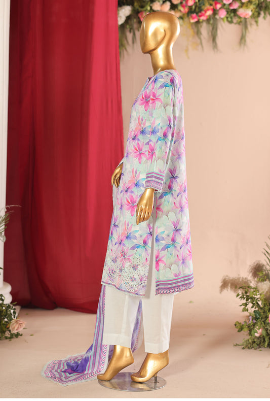 Vital by HZ Textiles Embroidered Lawn Suit Unstitched 3 Piece VEC - 01