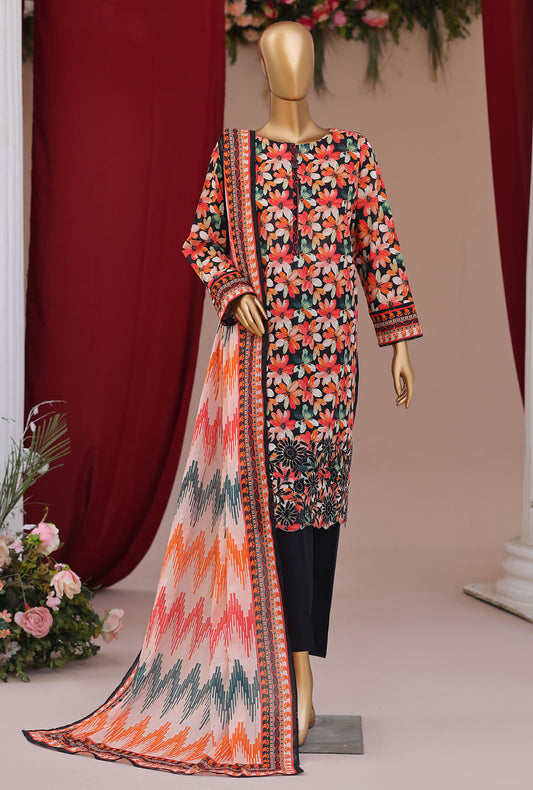 Vital by HZ Textiles Embroidered Lawn Suit Unstitched 3 Piece VEC - 02