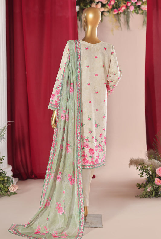 Vital by HZ Textiles Embroidered Lawn Suit Unstitched 3 Piece VEC - 05