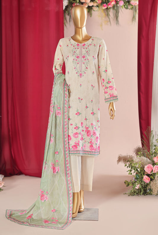 Vital by HZ Textiles Embroidered Lawn Suit Unstitched 3 Piece VEC - 05